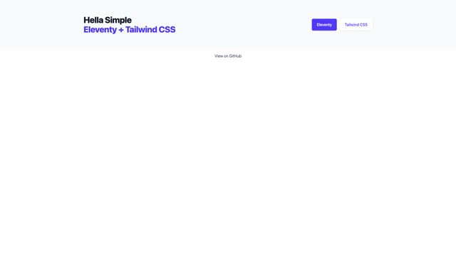 Screenshot of Hella Simple Eleventy + Tailwind CSS Starter