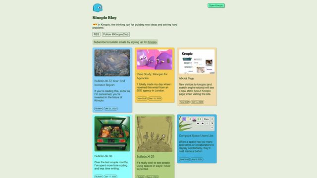 Screenshot of Kinopio Blog