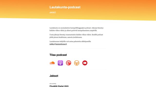 Screenshot of Lautakunta – Suomalainen lautapelipodcast | Lautakunta
