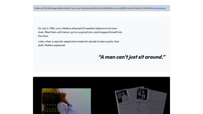 Screenshot of Larry Walters Tribute