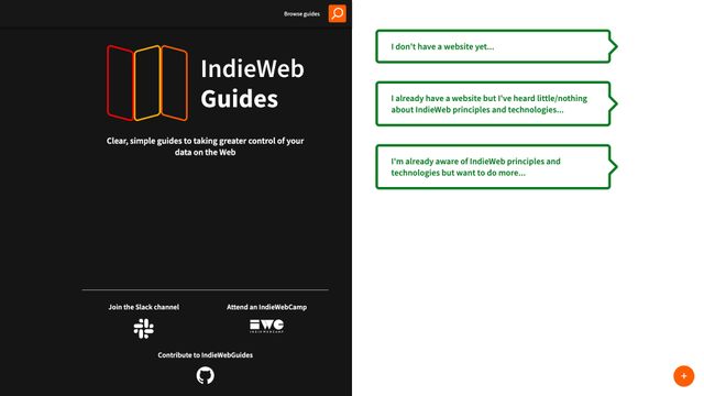 Screenshot of IndieWebGuides