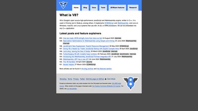 Screenshot of V8
