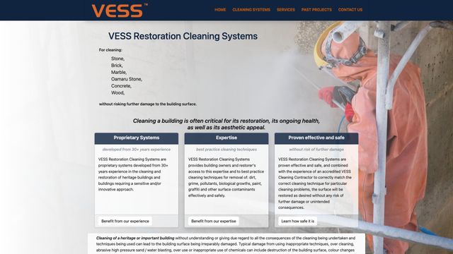Screenshot of Welcome to the web home of Vess Restoration Cleaning Systems