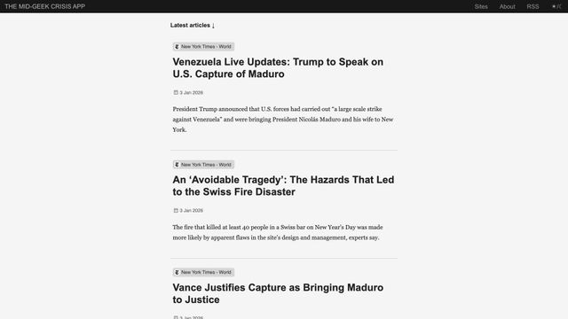 Screenshot of The Mid-Geek Crisis App