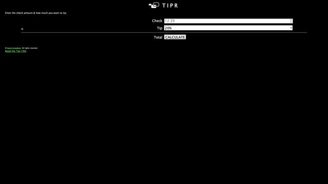 Screenshot of Tipr.mobi