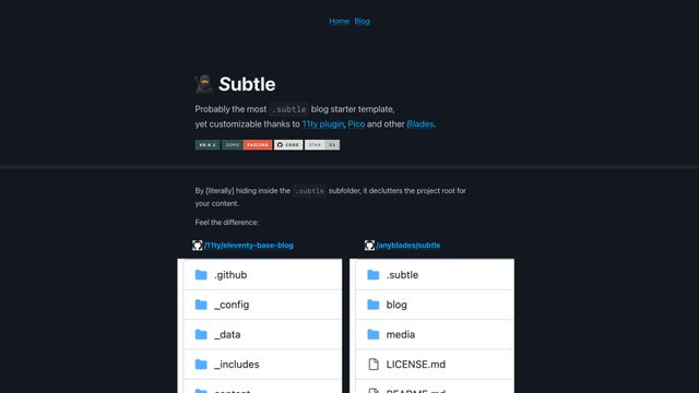 Screenshot of Subtle starter