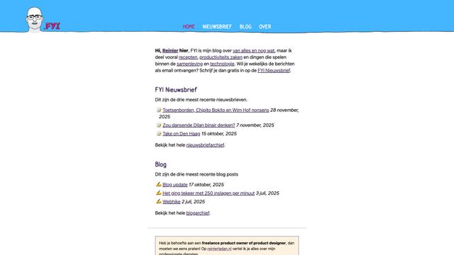 Screenshot of FYI • Blog en Nieuwsbrief