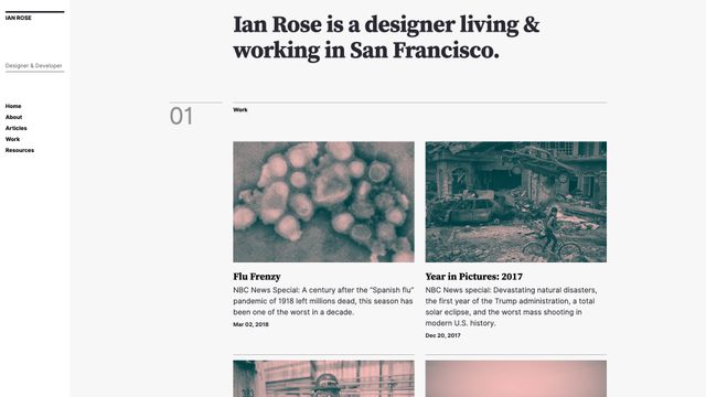 Screenshot of Product Designer | Ian Rose