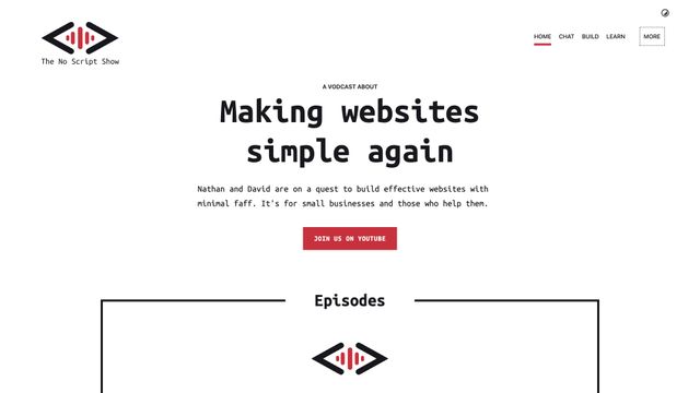 Screenshot of The No Script Show