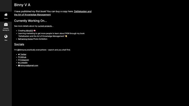 Screenshot of Binny V A