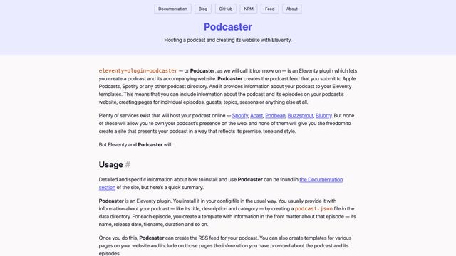 Screenshot of Podcaster
