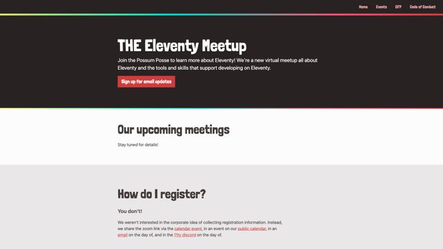 Screenshot of THE Eleventy Meetup