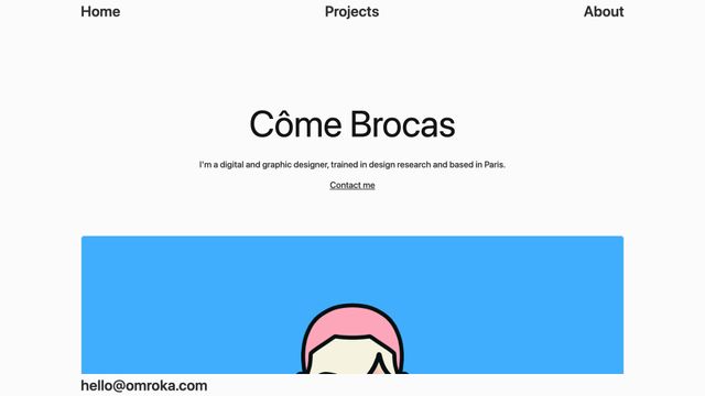 Screenshot of Côme Brocas | Digital and graphic designer in Paris