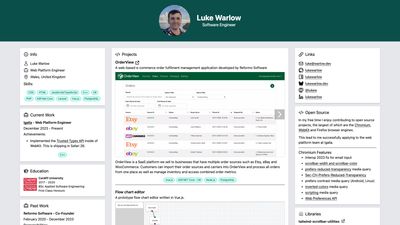 Screenshot of Luke Warlow