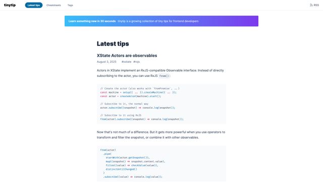 Screenshot of Home | tinytip