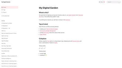 Screenshot of My Digital Garden