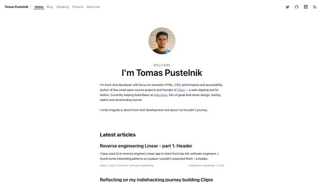 Screenshot of Tomas Pustelnik