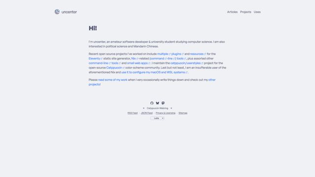 Screenshot of uncenter - uncenter.dev