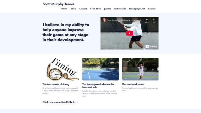 Screenshot of Marin Tennis Lessons | Scott Murphy Tennis Pro