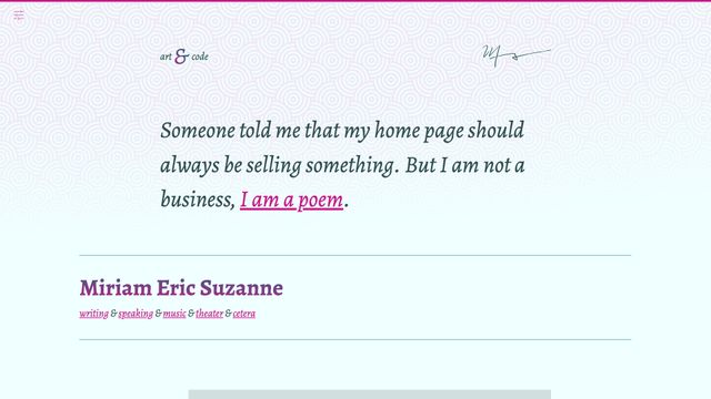 Screenshot of Miriam Eric Suzanne