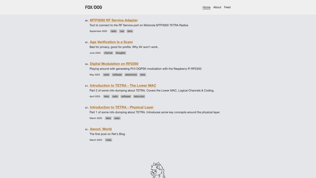 Screenshot of Ret's Blog