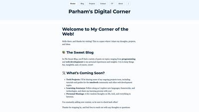 Screenshot of Parham's Digital Corner