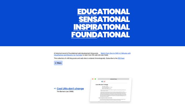 Screenshot of Educational Sensational Inspirational Foundational