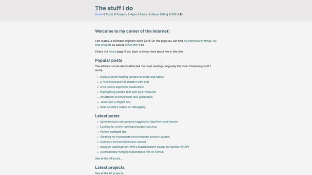 Screenshot of The stuff I do