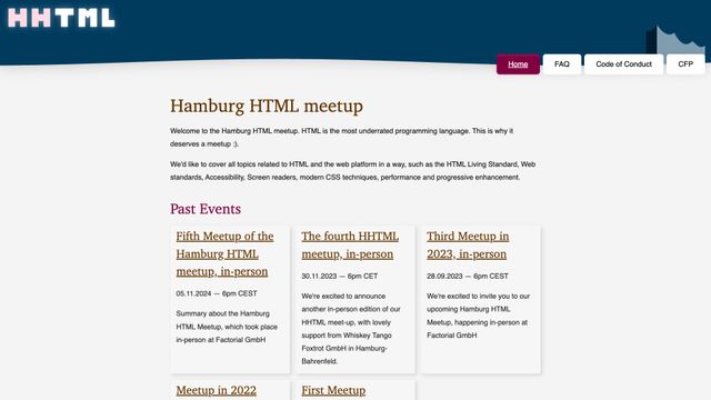 Screenshot of Hamburg HTML meetup | HHTML