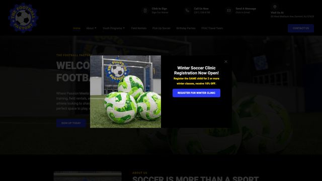 Screenshot of Indoor Soccer Center | The Football Factory | Dumont, NJ
