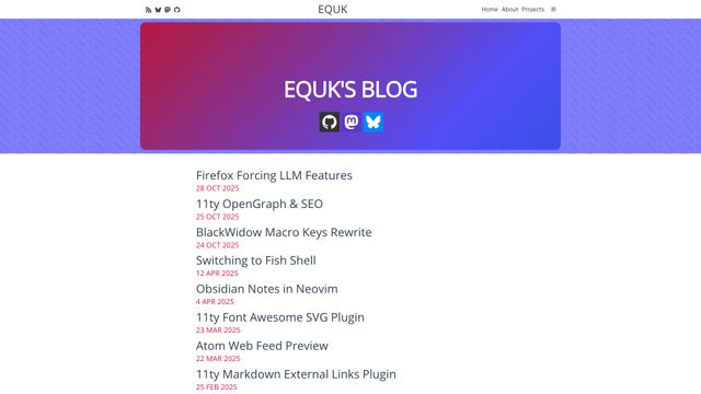Screenshot of equk's blog