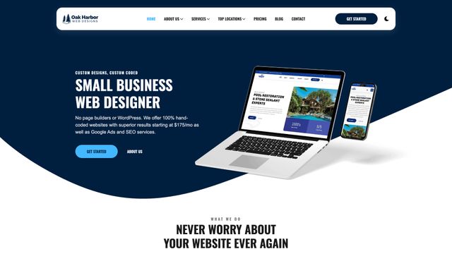 Screenshot of Oak Harbor Web Designs