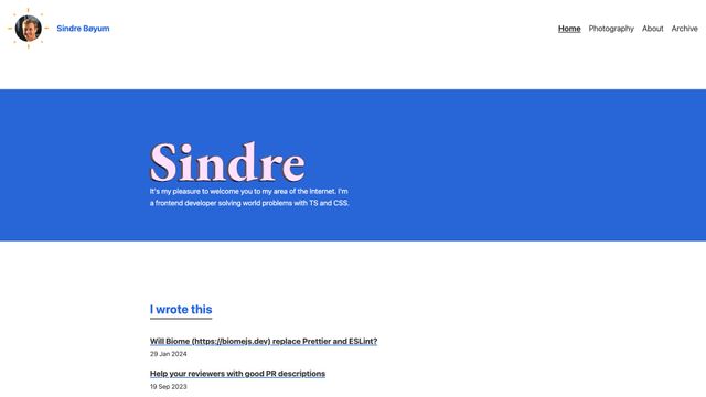 Screenshot of Sindre Bøyum