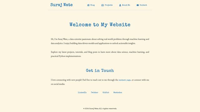 Screenshot of Suraj's Blog