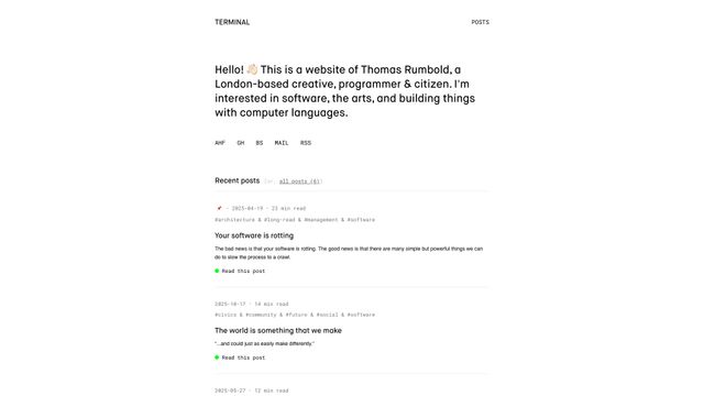 Screenshot of Terminal // Home