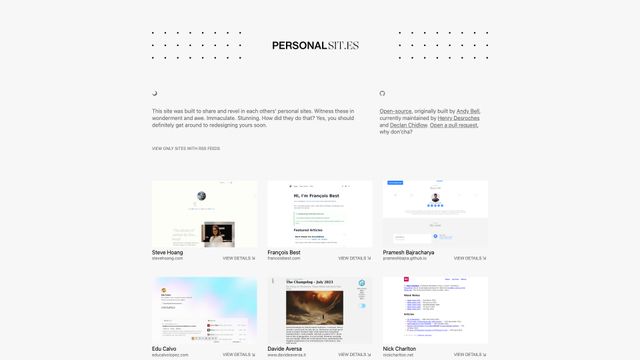 Screenshot of PersonalSit.es | Yes we got hot and fresh sites
