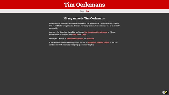 Screenshot of Hi, my name is Tim Oerlemans. - Tim Oerlemans
