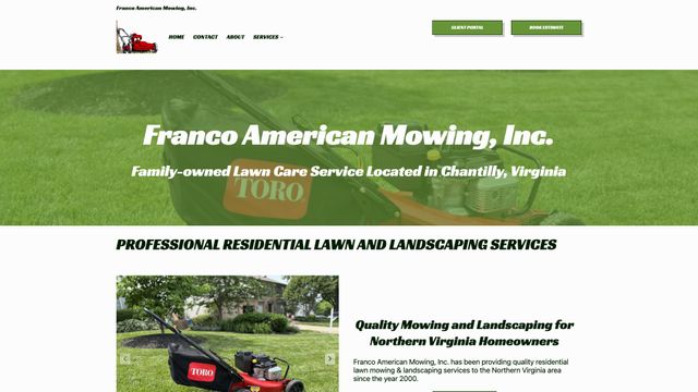 Screenshot of Franco American Mowing, Inc.
