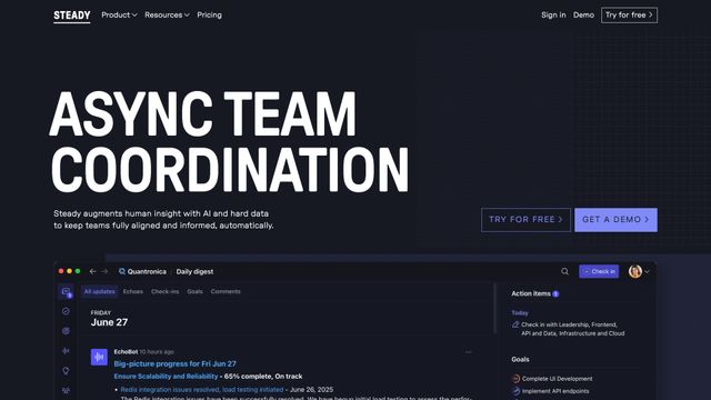 Screenshot of Steady – Async team coordination