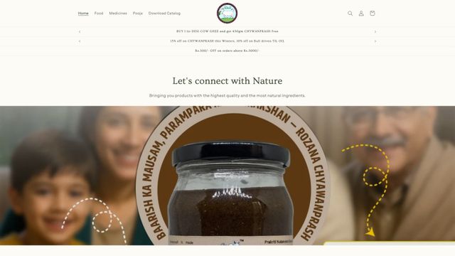 Screenshot of Prakriti | Natural Ayurvedic Medicines, Ghee & Organic Wellness