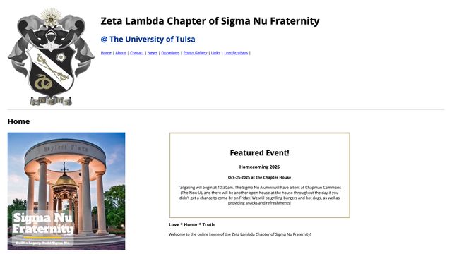 Screenshot of Sigma Nu - Zeta Lambda - Home