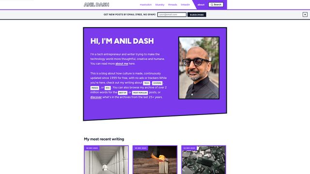 Screenshot of Anil Dash