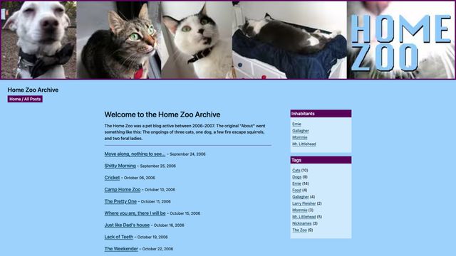 Screenshot of Home Zoo Archive