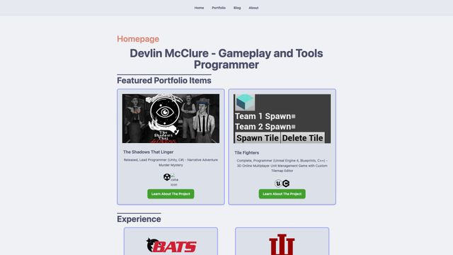 Screenshot of Devlin McClure