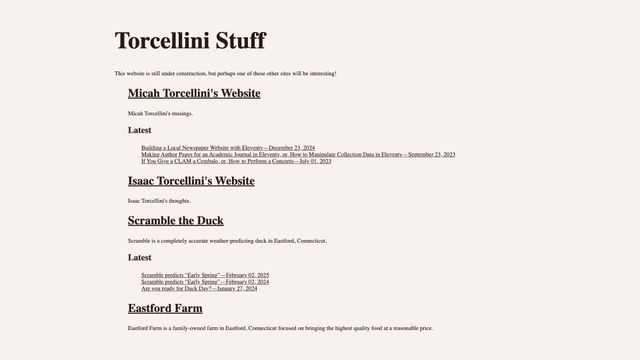 Screenshot of torcellini.org