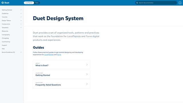Screenshot of Duet Design System