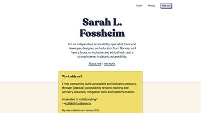Screenshot of Sarah L. Fossheim