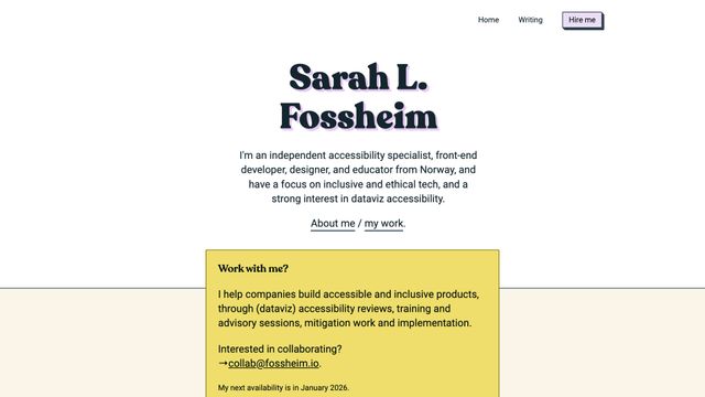 Screenshot of Sarah L. Fossheim