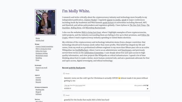 Screenshot of Molly White