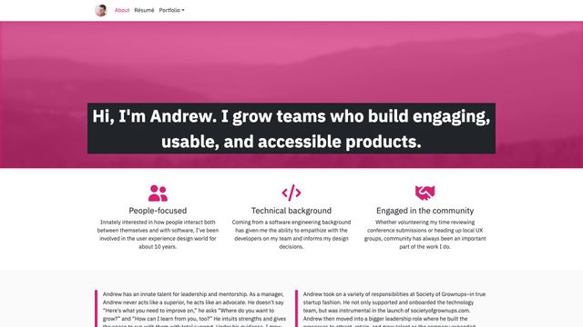 Screenshot of Andrew Pucci - User Experience Designer
